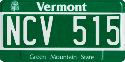 VT license plate NCV515