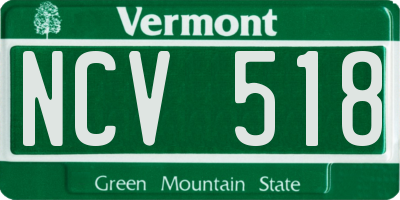 VT license plate NCV518