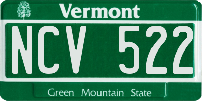 VT license plate NCV522