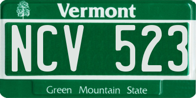 VT license plate NCV523