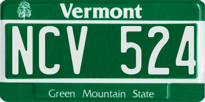 VT license plate NCV524