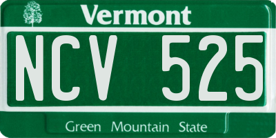 VT license plate NCV525
