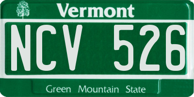 VT license plate NCV526