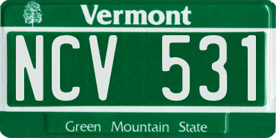 VT license plate NCV531