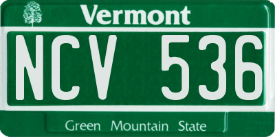 VT license plate NCV536