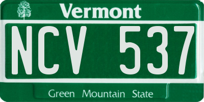 VT license plate NCV537