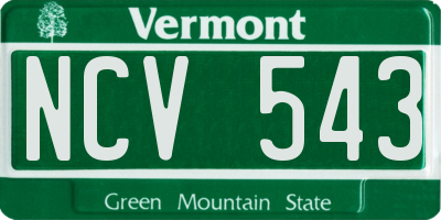 VT license plate NCV543