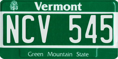 VT license plate NCV545