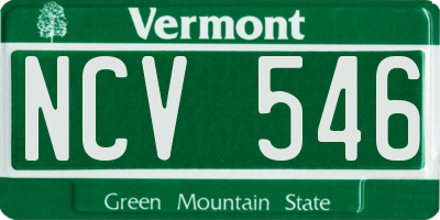 VT license plate NCV546