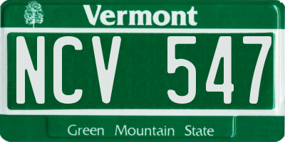 VT license plate NCV547