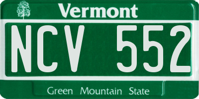 VT license plate NCV552