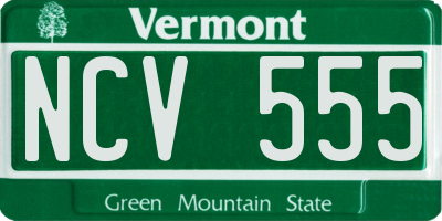 VT license plate NCV555