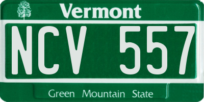VT license plate NCV557