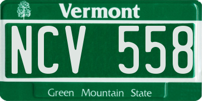 VT license plate NCV558