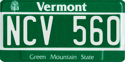 VT license plate NCV560