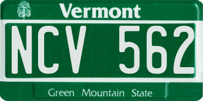 VT license plate NCV562