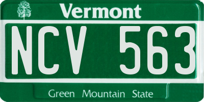 VT license plate NCV563