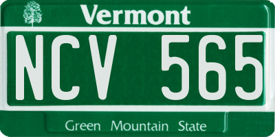 VT license plate NCV565