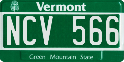 VT license plate NCV566