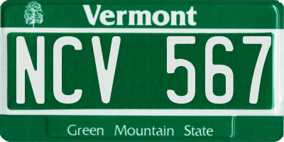 VT license plate NCV567