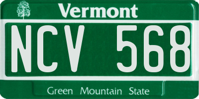 VT license plate NCV568