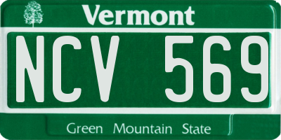VT license plate NCV569
