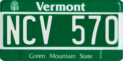 VT license plate NCV570