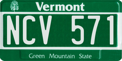 VT license plate NCV571