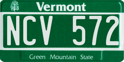 VT license plate NCV572