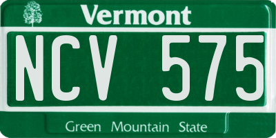 VT license plate NCV575