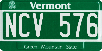 VT license plate NCV576