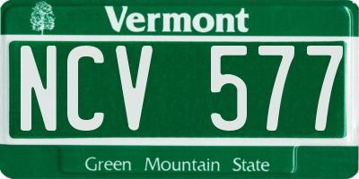 VT license plate NCV577