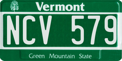 VT license plate NCV579