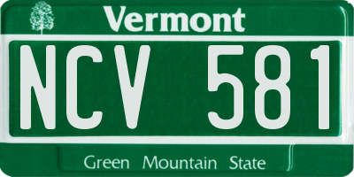 VT license plate NCV581