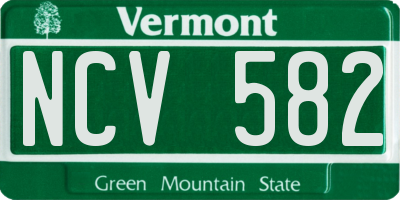 VT license plate NCV582