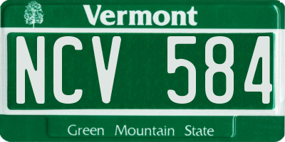 VT license plate NCV584