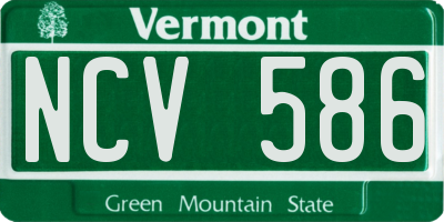 VT license plate NCV586