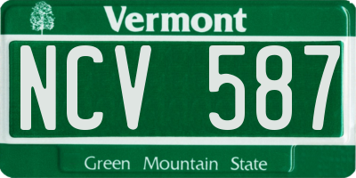 VT license plate NCV587