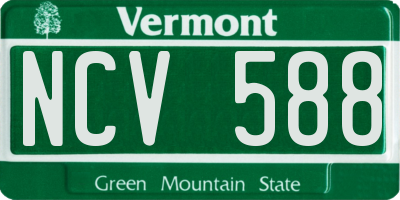 VT license plate NCV588