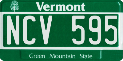 VT license plate NCV595