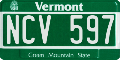 VT license plate NCV597