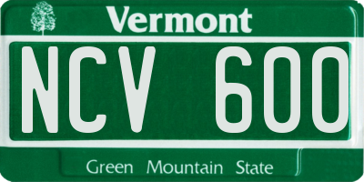 VT license plate NCV600