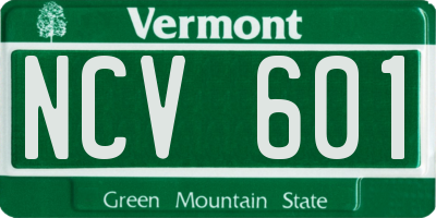VT license plate NCV601