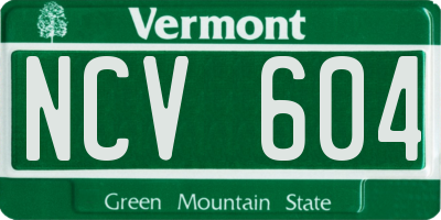 VT license plate NCV604