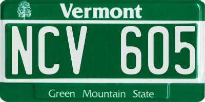 VT license plate NCV605