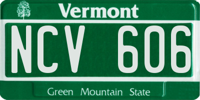 VT license plate NCV606