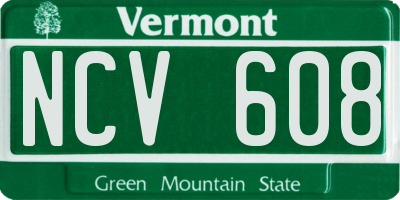 VT license plate NCV608