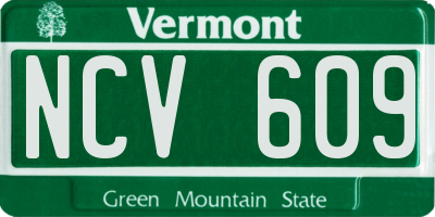 VT license plate NCV609