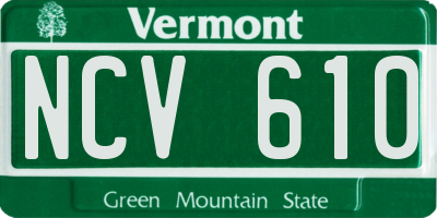 VT license plate NCV610