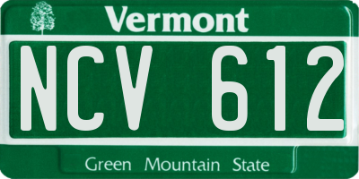 VT license plate NCV612